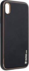Apple iPhone XR Leather maciņš melns