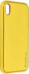 Apple iPhone XR Leather maciņš dzeltens