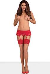 Obsessive 853-GAR-3 Garter Belt Red -