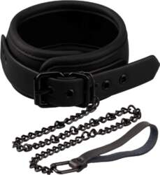 Fetish Black Shadow Collar With Leash