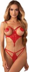 Obsessive Matildea Crotchless Teddy Red -