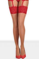 Obsessive 853-STO-3 Stockings Red - S/M