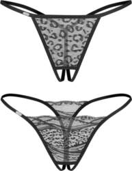 Obsessive Bianca Crotchless Thong 2-pack -