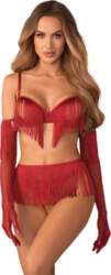 Obsessive Rossay 4-pcs Crotchless Set Red