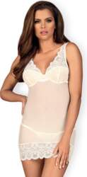 Obsessive 853-CHE-2 Chemise & Thong White