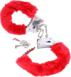 Pipedream Beginner`s Furry Cuffs Red