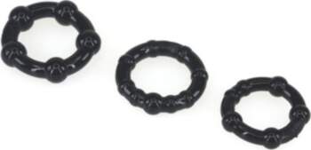 The Red Triple Beaded Ring Set