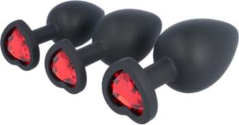 Virgite Ruby Heart Silicone Plug Set