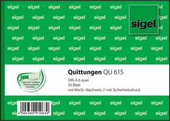 SIGEL QU615 Notepad A6 Squared Green