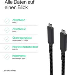 Flexline USB-C to USB-C kabelis, USB