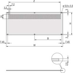 Schroff 30849022 aizmugures panelis, perforēts, 3U