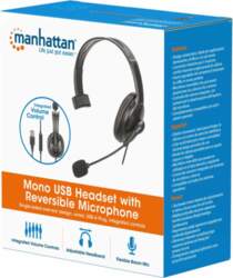 Manhattan Mono Over-Ear Headset (USB) ar