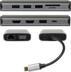 PLUSONIC USB-C Docking Adapter 8in1 -
