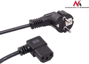 Power cable angled 3 pin plug