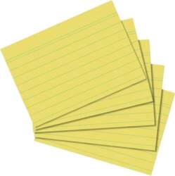 Herlitz kartītes A8, līnijotas, dzeltenas