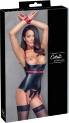 Cottelli Bondage Basque Black/Red S -