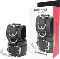 Darkness Adjustable PVC Leather Cuffs Black