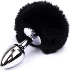 AFTERDARK Butt Plug with Pompon Black