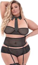 Magic Silk Office Romper 2X Black