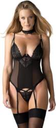 Obsessive Donarella Basque Set XS/S Black