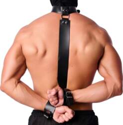 Red Leather Restraint Collar for Hands