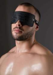 AVANZA FEROS Croc-Embossed PU Leather Blindfold