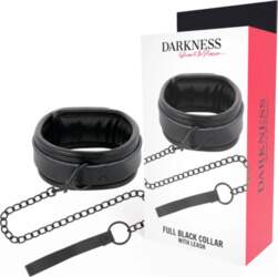 Darkness Black Adjustable Collar with Chain