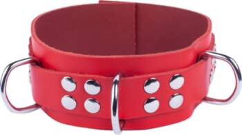 Red Leather Collar Red - Adjustable