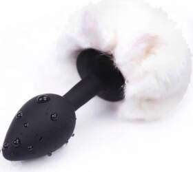 AFTERDARK Butt Plug with Pompon White