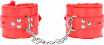KINK Fur-Lined Adjustable Wrist Restraints Red