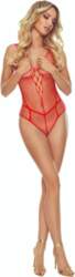 PASSION BS114 Red Grid Bodystocking -
