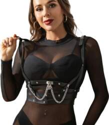 Subblime Corset Harness with Decorative Chains