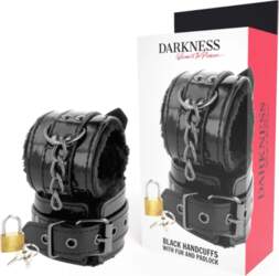 Darkness Adjustable Black Leather Cuffs with