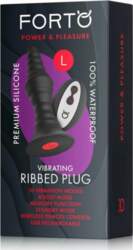 FORTO Vibrating Ribbed Plug Large Black