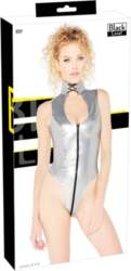 Black Level Silver Vinyl Bodysuit S