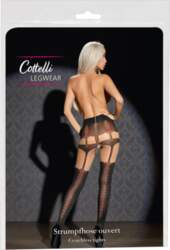 Cottelli Collection Patterned Open Crotch Tights