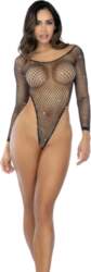 Mapale Mapele Long Sleeve Fishnet Bodysuit