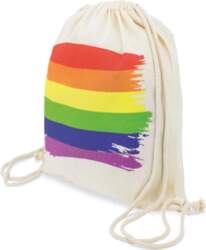 PRIDE Cotton Backpack with Rainbow Flag