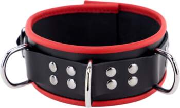 Red Leather Collar Model 3D Rings
