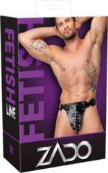 ZADO Men`s Leather Jockstrap Black -