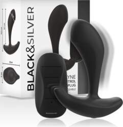 Black&Silver Dwayne Silicone Plug with Remote