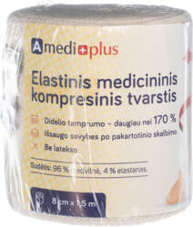 AMEDIPLUS, elastīgs pārsējs 8cmx1,5m