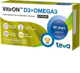 Teva VITIRON D3+OMEGA3 STRONG, 60 kapsulas