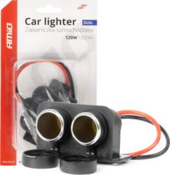 Double hermetic lighter socket 12/24V AMIO-04130