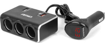 Triple extension socket charger with digital