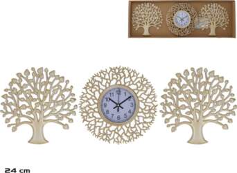 Clock Set, 2 Trees 24 cm