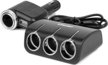 Triple extension socket charger 1x USB