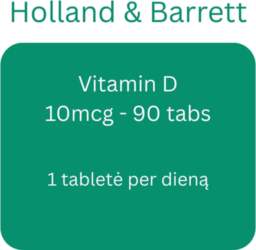 D vitamīns, 10mcg - 90 tabletes