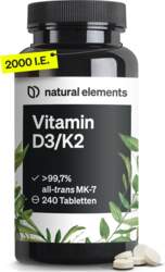Natural elements D3 vitamīns + K2