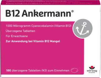 B12 Ankermann, 100 tabletes: 1000 mikrogramu
